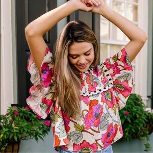 Crosby by Mollie Burch Ella Top Ruffle Floral Polka Dot